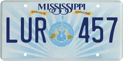 MS license plate LUR457