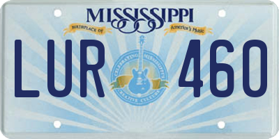 MS license plate LUR460