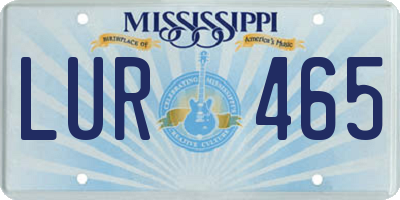 MS license plate LUR465