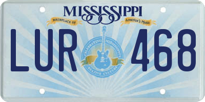 MS license plate LUR468