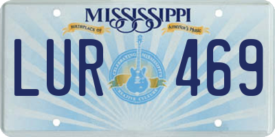MS license plate LUR469