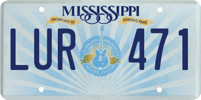 MS license plate LUR471