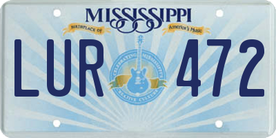 MS license plate LUR472