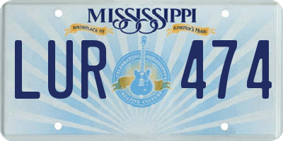 MS license plate LUR474