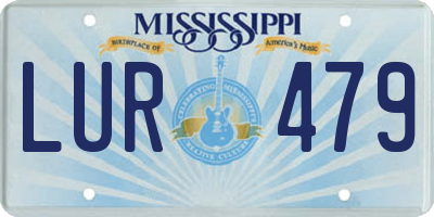 MS license plate LUR479