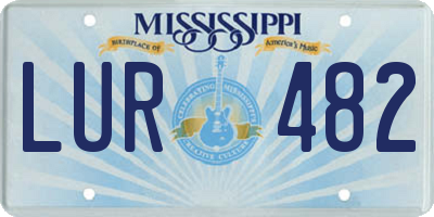MS license plate LUR482