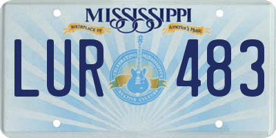 MS license plate LUR483