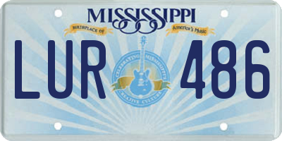 MS license plate LUR486