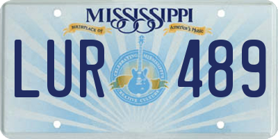MS license plate LUR489