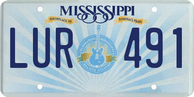 MS license plate LUR491