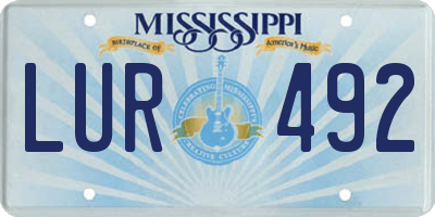 MS license plate LUR492