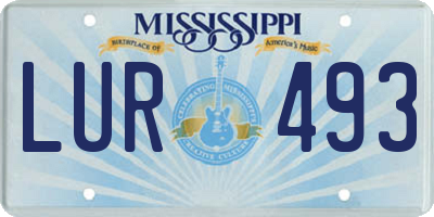 MS license plate LUR493
