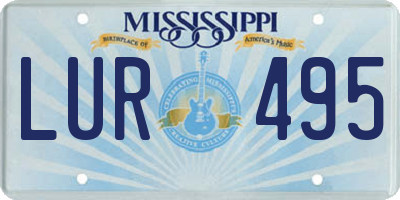 MS license plate LUR495
