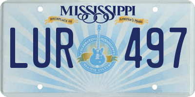 MS license plate LUR497