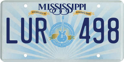 MS license plate LUR498