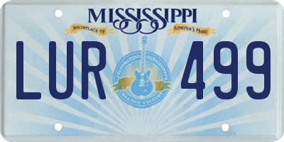 MS license plate LUR499