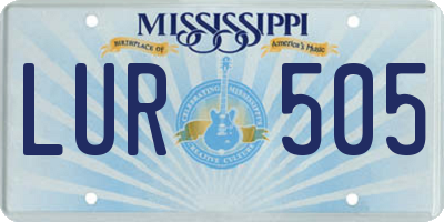 MS license plate LUR505