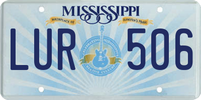 MS license plate LUR506