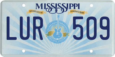 MS license plate LUR509