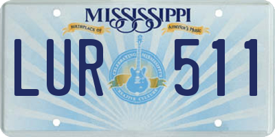 MS license plate LUR511