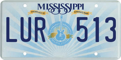 MS license plate LUR513