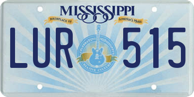 MS license plate LUR515