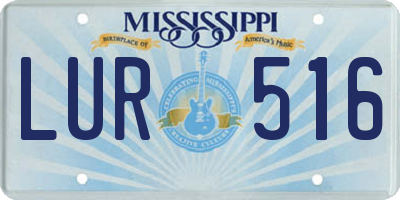 MS license plate LUR516