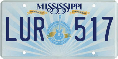 MS license plate LUR517