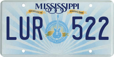 MS license plate LUR522
