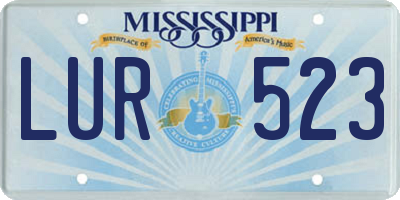 MS license plate LUR523