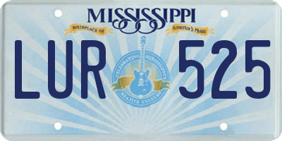 MS license plate LUR525