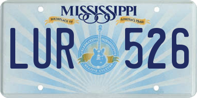 MS license plate LUR526