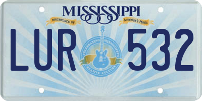 MS license plate LUR532