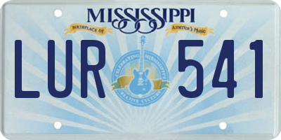 MS license plate LUR541