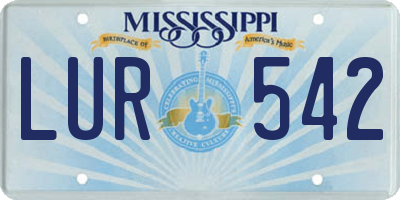 MS license plate LUR542