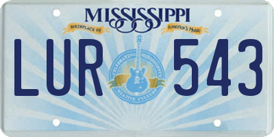 MS license plate LUR543
