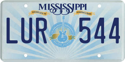 MS license plate LUR544