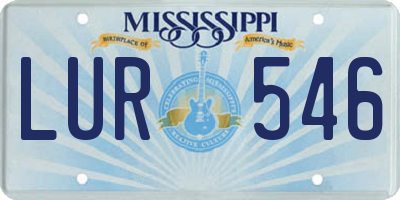 MS license plate LUR546