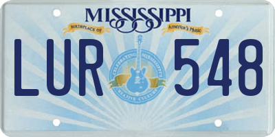 MS license plate LUR548