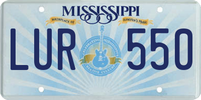 MS license plate LUR550
