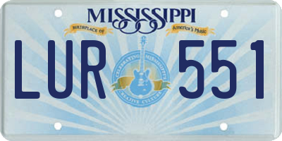 MS license plate LUR551