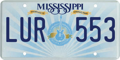 MS license plate LUR553