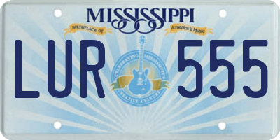 MS license plate LUR555