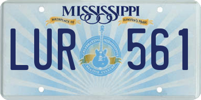 MS license plate LUR561