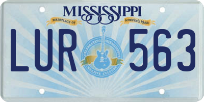 MS license plate LUR563