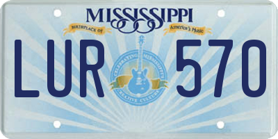 MS license plate LUR570