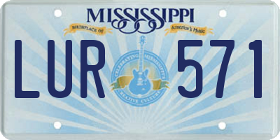 MS license plate LUR571
