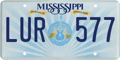MS license plate LUR577