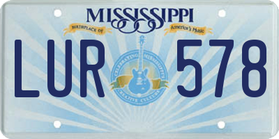 MS license plate LUR578