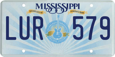 MS license plate LUR579